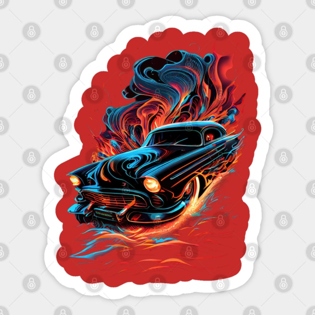 Blazing 50's Buick Roadmaster Sticker by GlossyEmpress